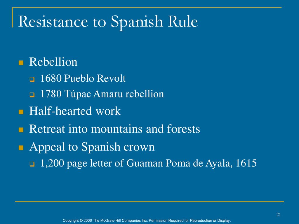 Resistance to Spanish Rule