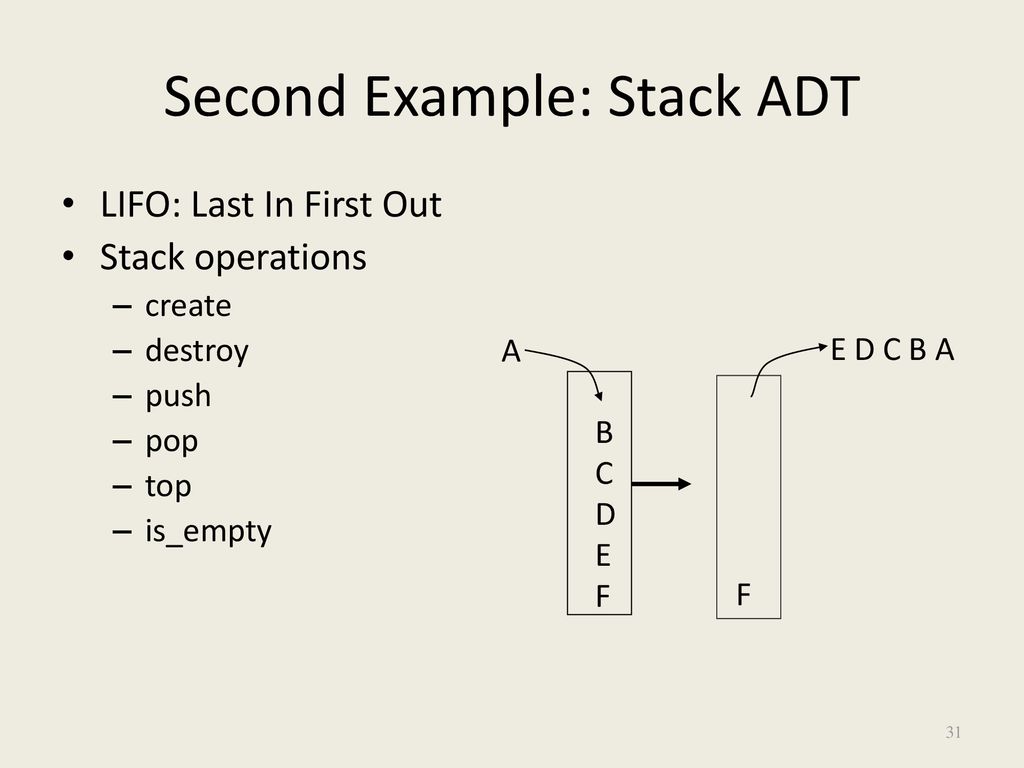 Second Example: Stack ADT