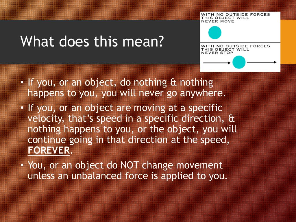 What does this mean If you, or an object, do nothing & nothing happens to you, you will never go anywhere.