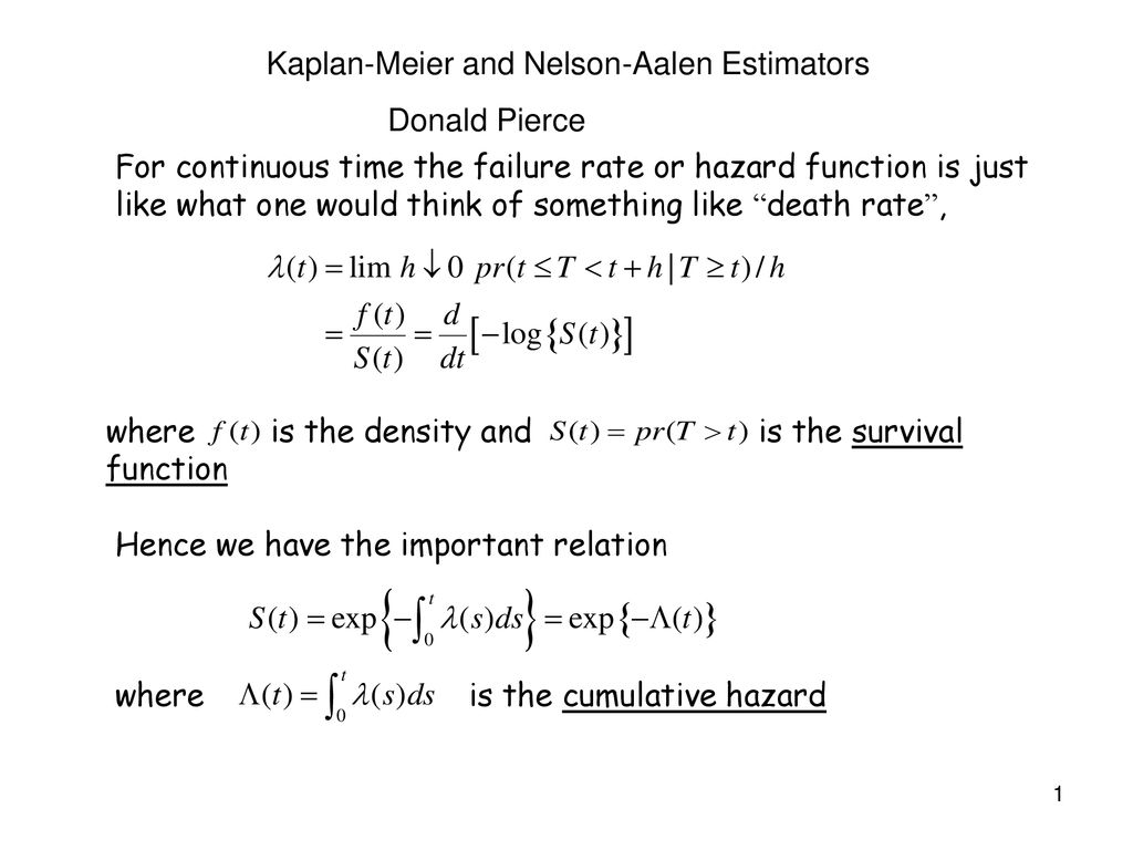 Kaplan-Meier and Nelson-Aalen Estimators