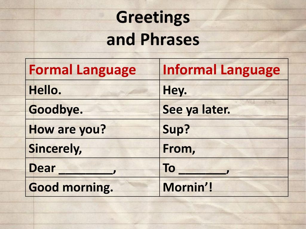 Is Hey an informal language?