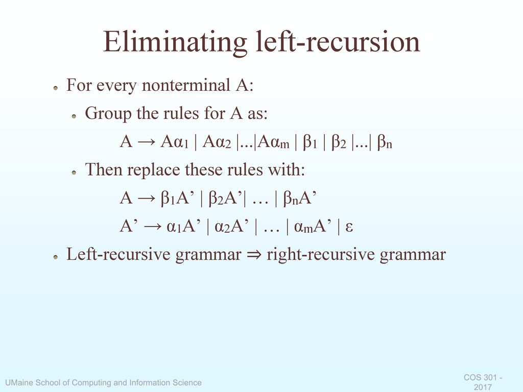 COS 301: Programming Languages - ppt download