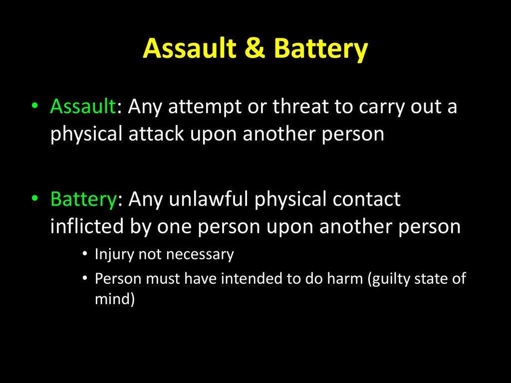 Assault and battery are often mentioned together but they are in fact
