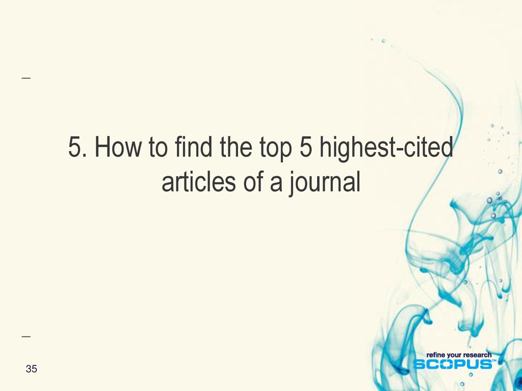 5. How to find the top 5 highest-cited articles of a journal