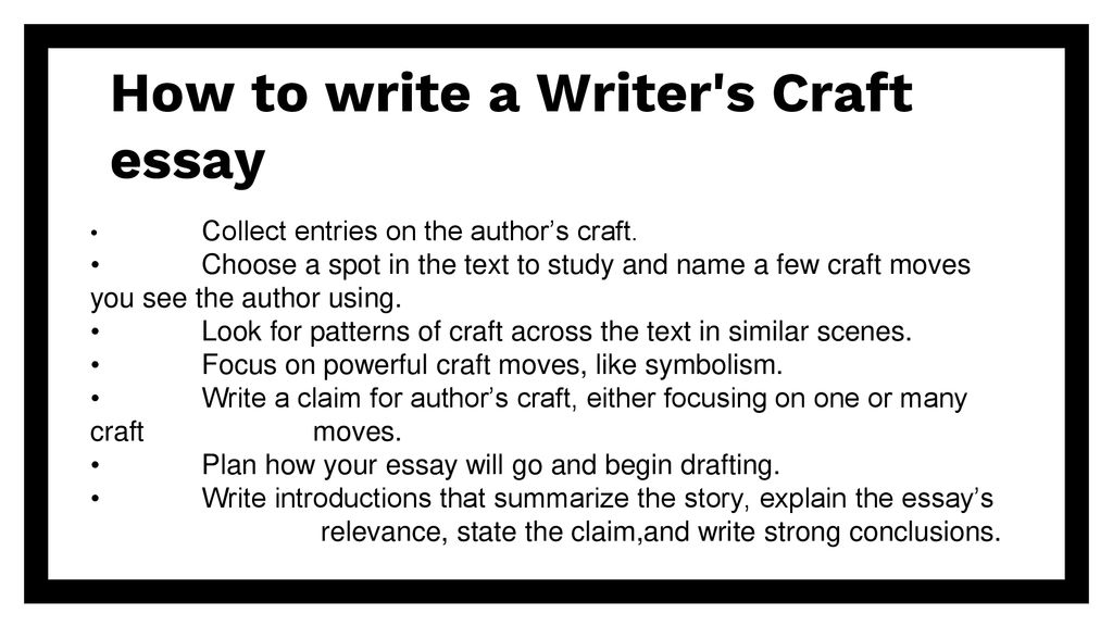 how do you write a craft essay