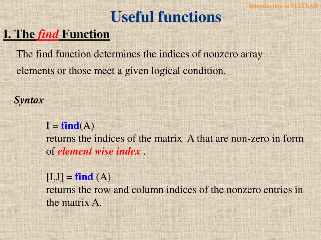 Introduction to matlab ppt download