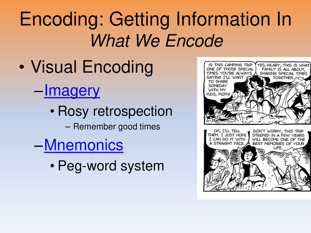 Encoding: Getting Information In What We Encode