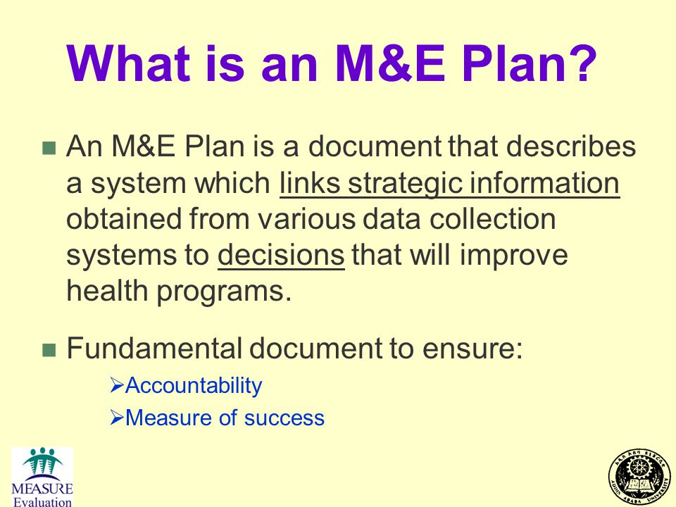 What is an M&E Plan
