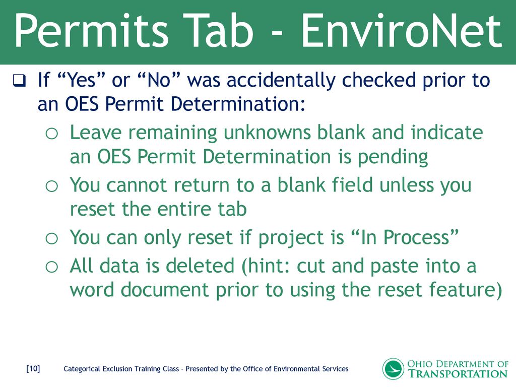 Permits Tab - EnviroNet