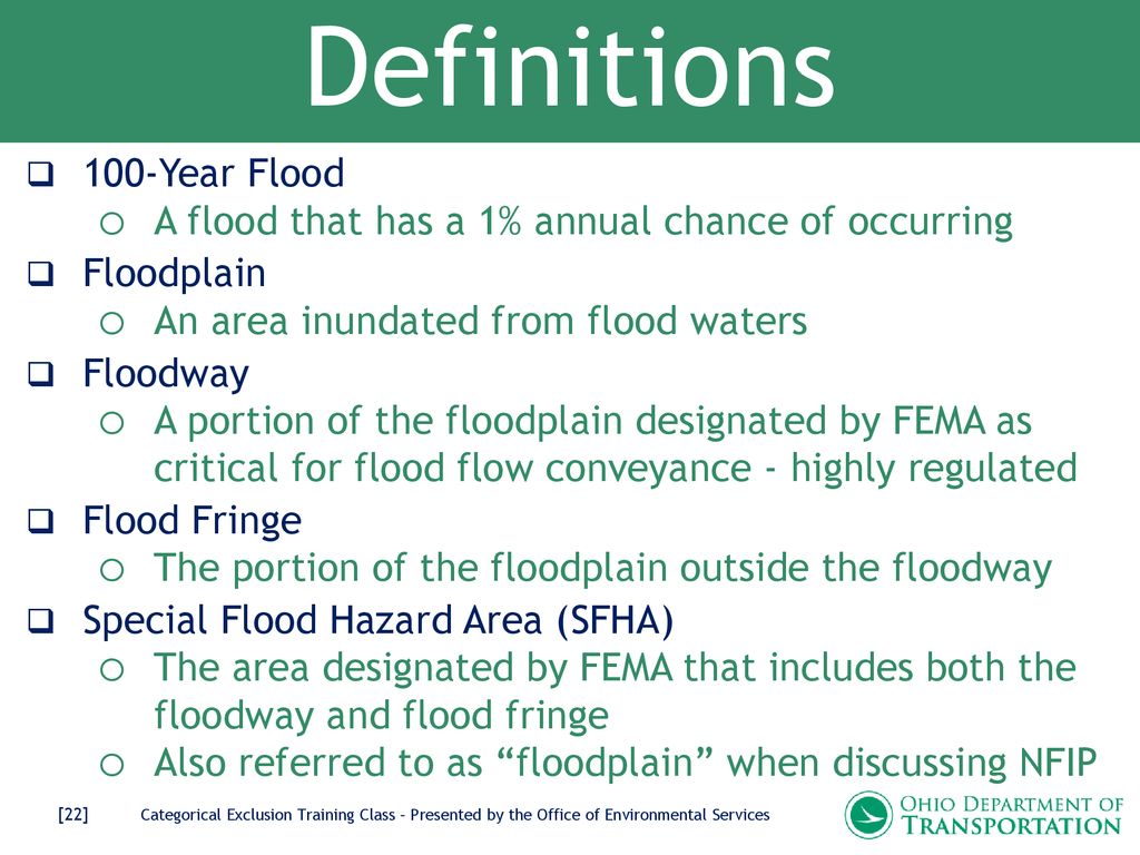 Definitions 100-Year Flood