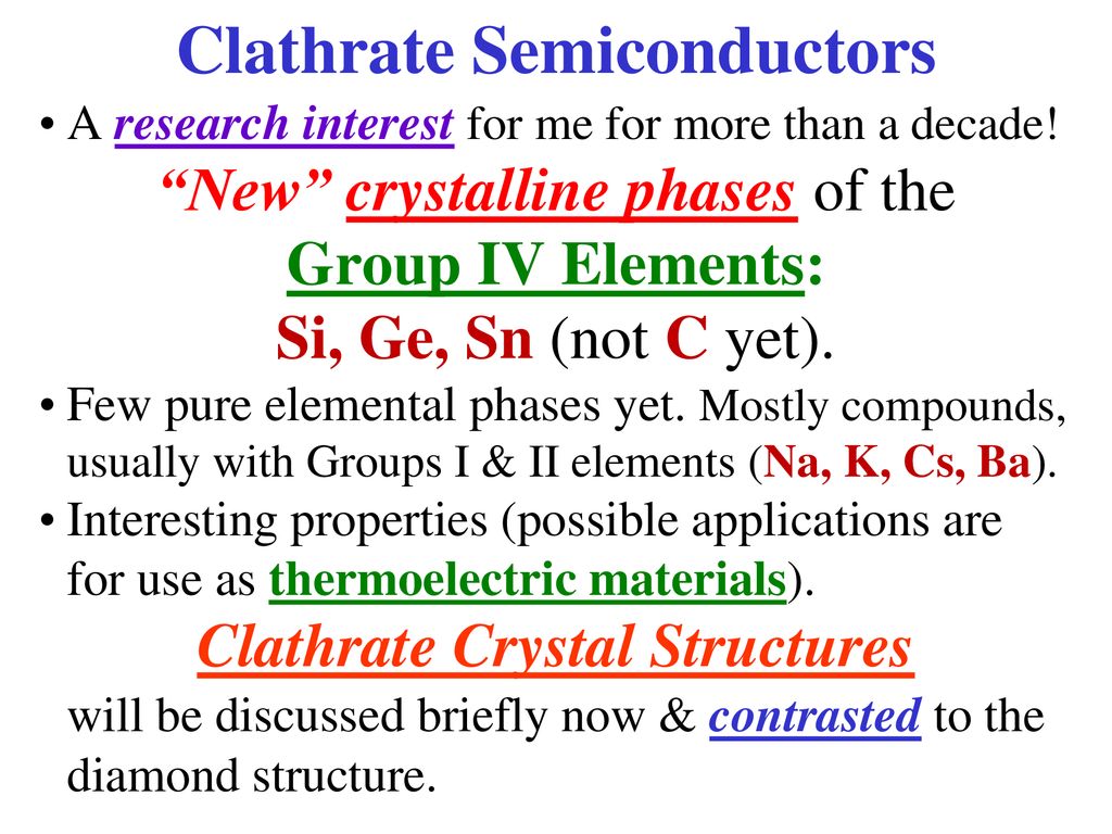 Clathrate Semiconductors