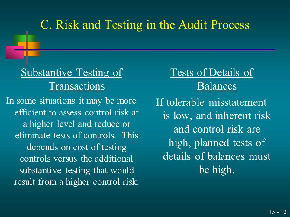 C. Risk and Testing in the Audit Process