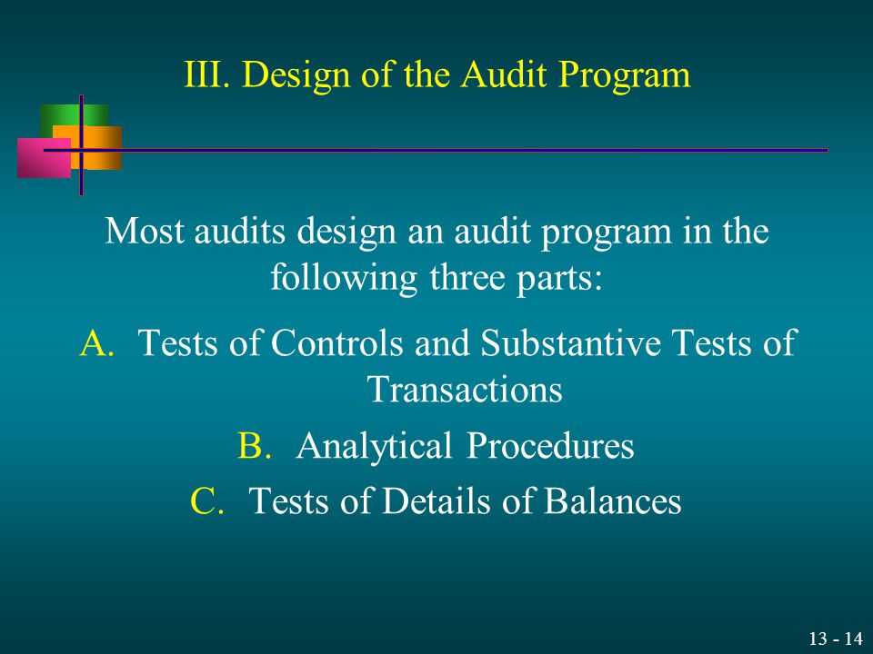 III. Design of the Audit Program