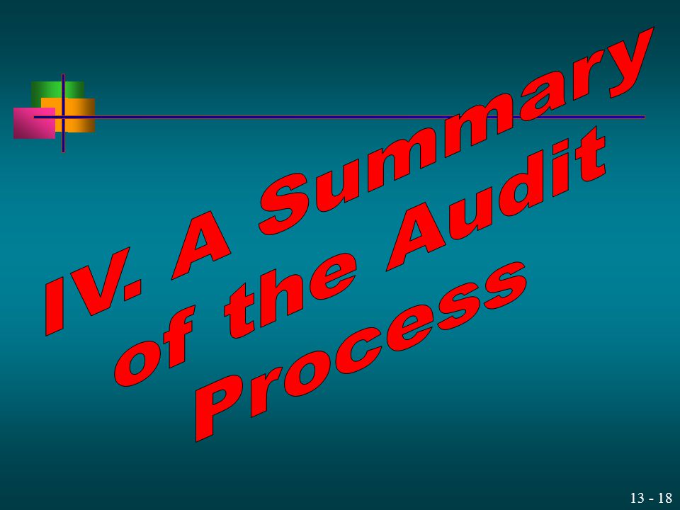 IV. A Summary of the Audit Process