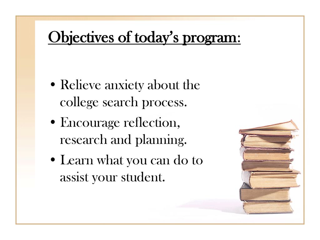 Objectives of today’s program: