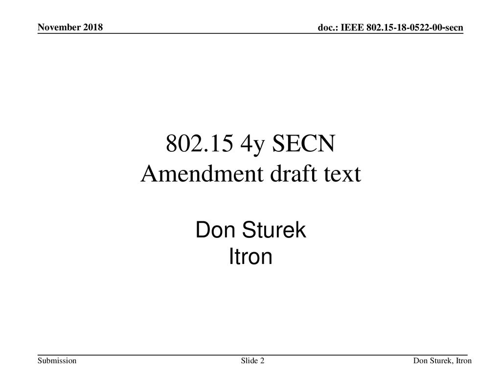 y SECN Amendment draft text