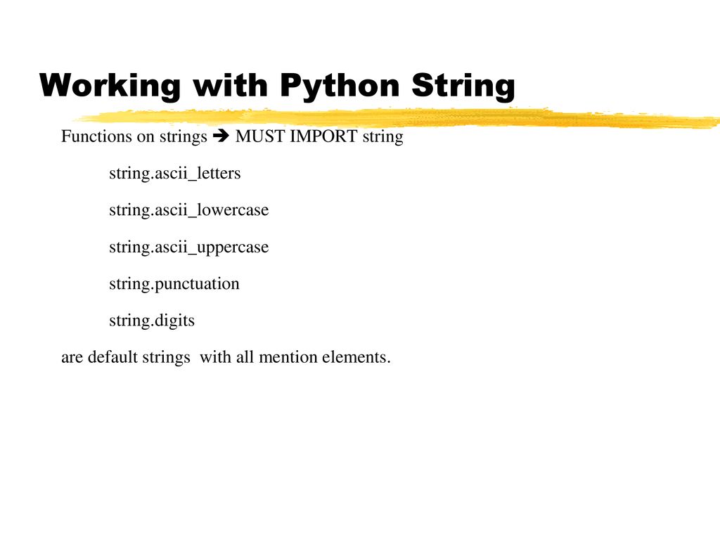 Programming Training Main Points: - Working with strings. - ppt download