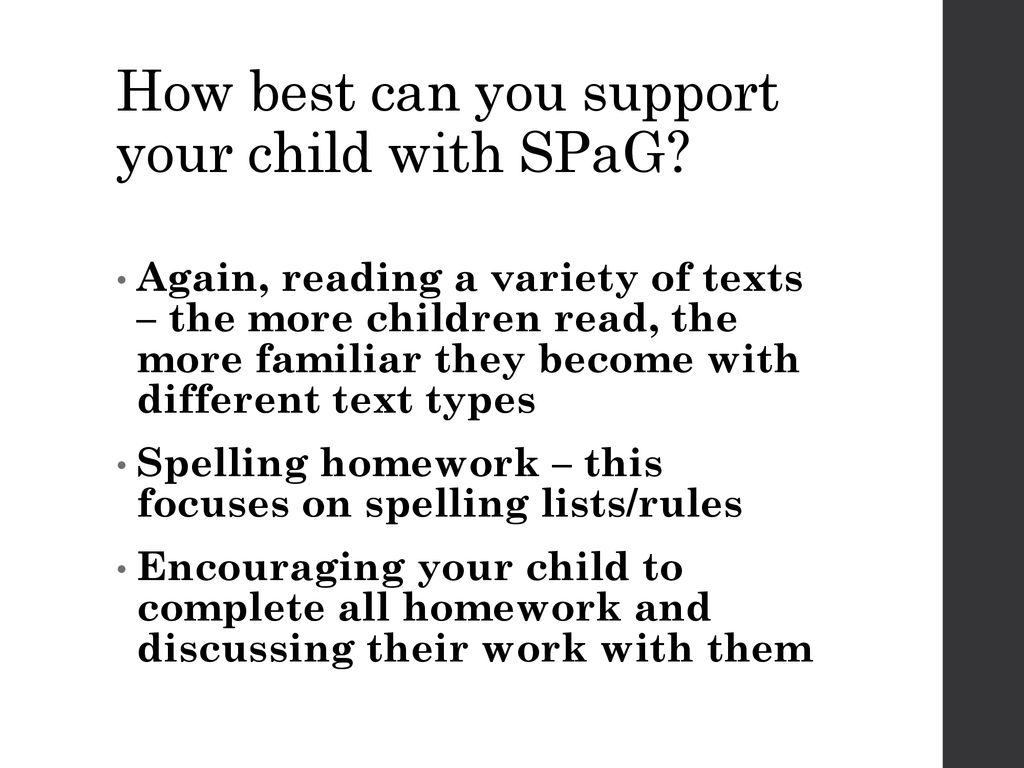 How best can you support your child with SPaG