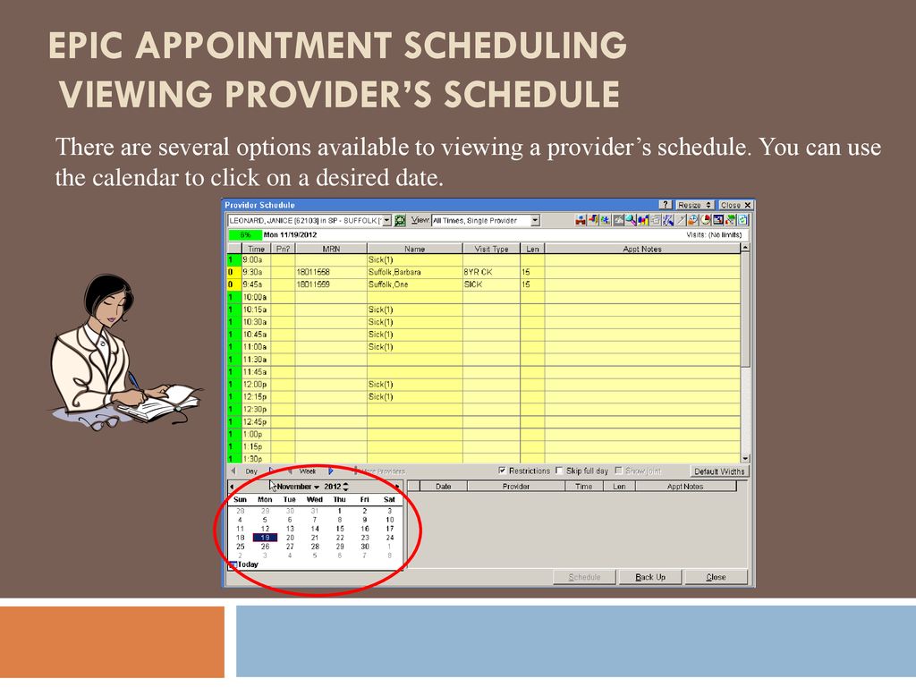 Lesson 10 epic appointment scheduling viewing provider s schedule