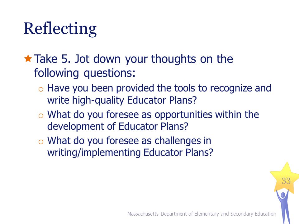 Reflecting Take 5. Jot down your thoughts on the following questions: