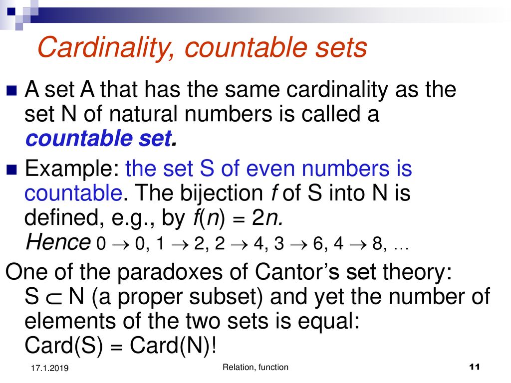 Lesson 5 Relations, mappings, countable and uncountable sets - ppt download
