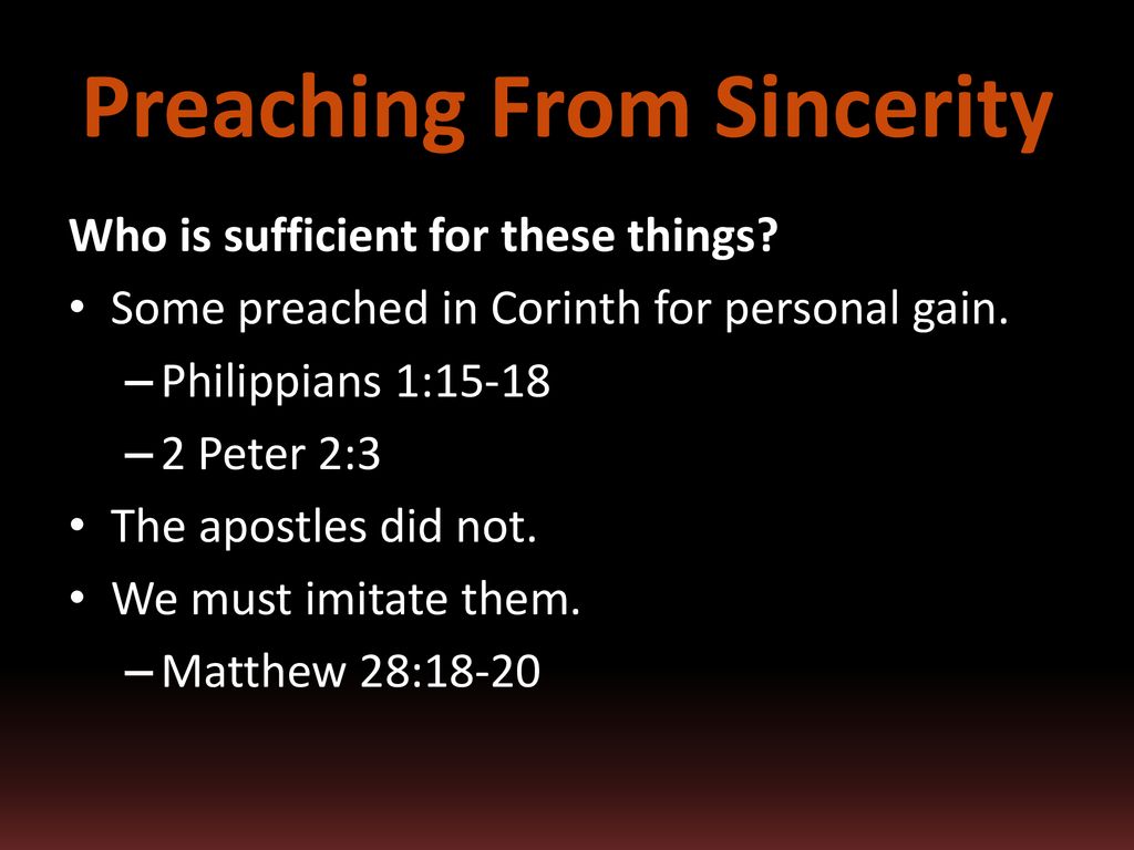 Preaching From Sincerity