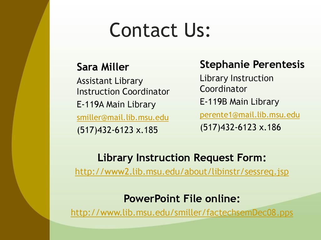 Library tools and services for faculty ppt download