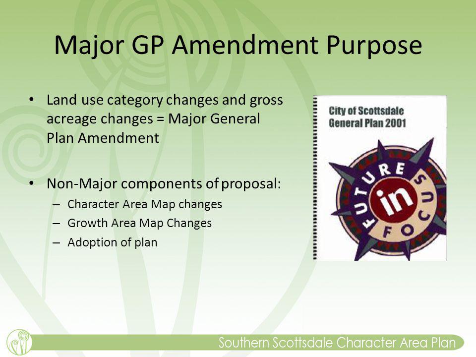 Major GP Amendment Purpose