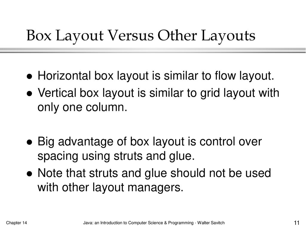 Box Layout Versus Other Layouts
