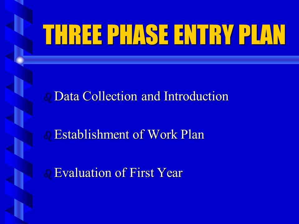 THREE PHASE ENTRY PLAN Data Collection and Introduction