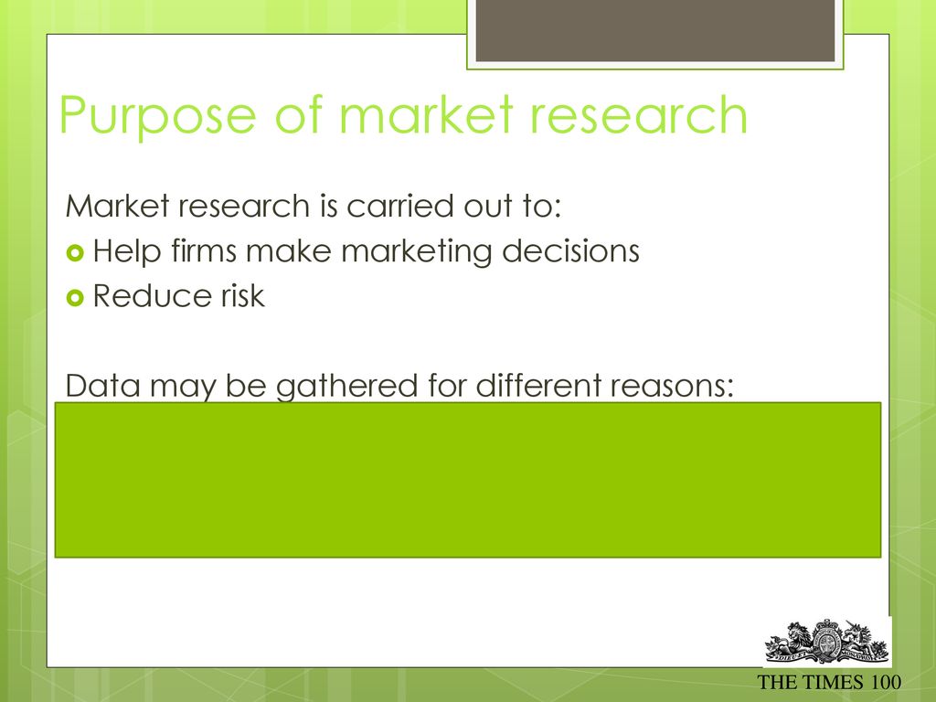 what is purpose of market research