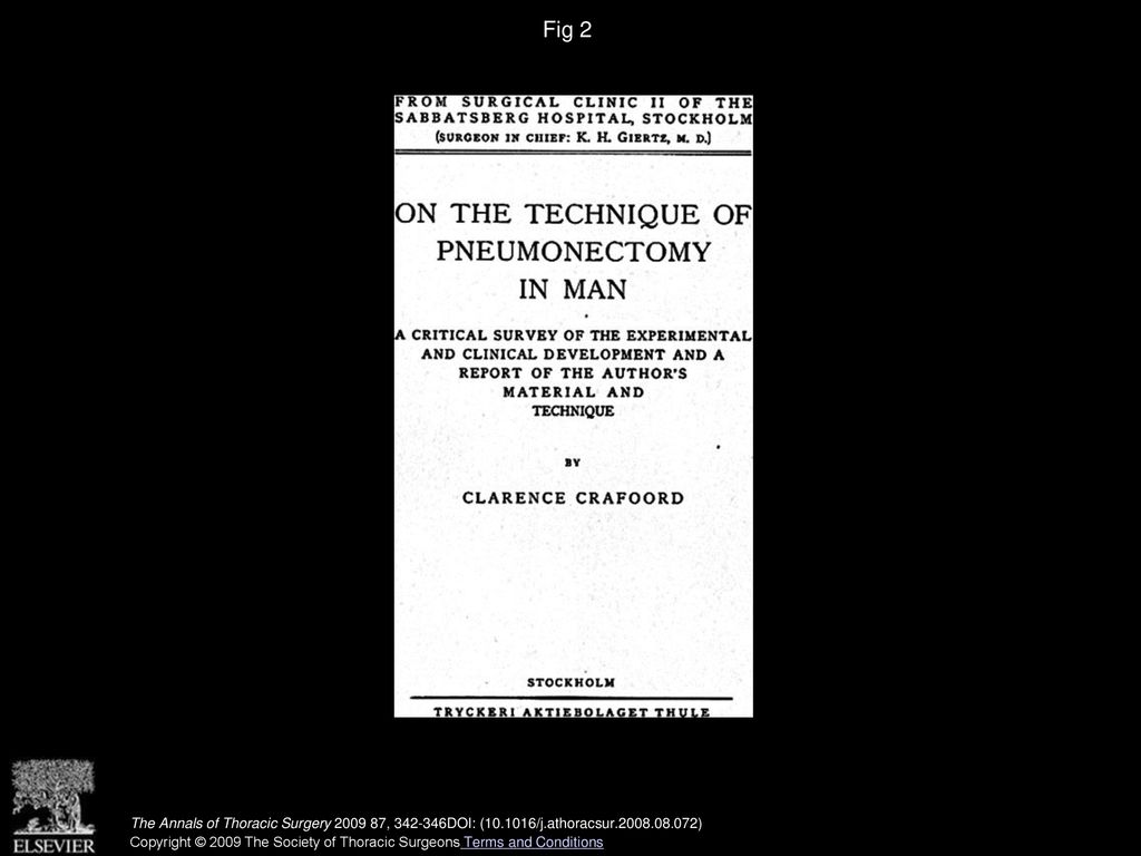 Fig 2 The cover page of Clarence Crafoord s doctoral thesis from 1938.