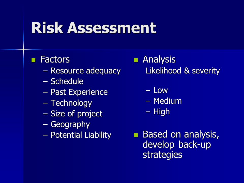 Risk Assessment Factors Analysis