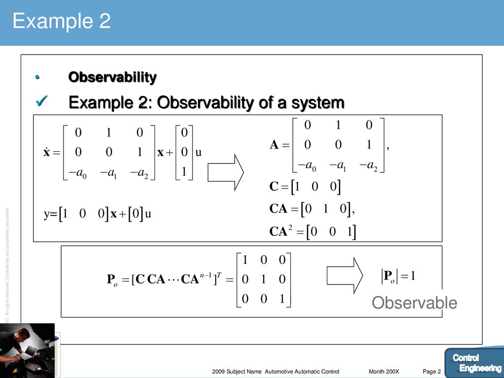 Controllability And Observability Of State Space - Ppt Download