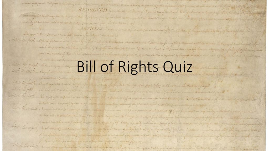 Bill of rights quiz ppt download
