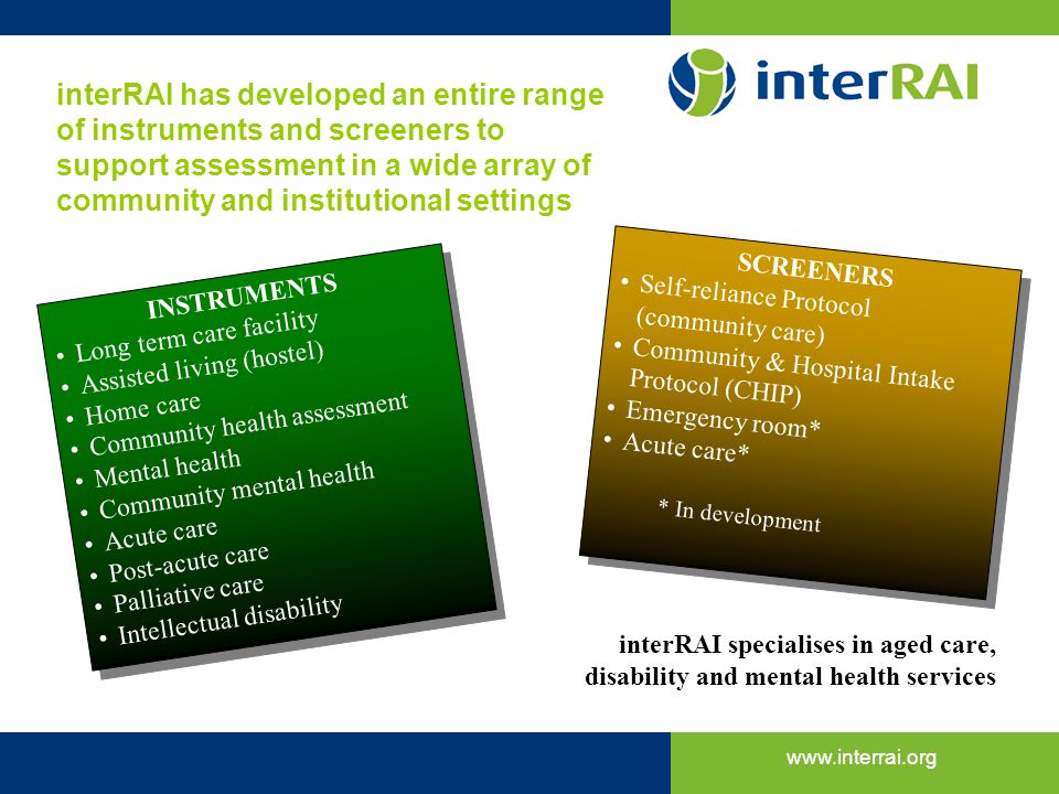Introducing the interRAI Home Care - ppt video online download