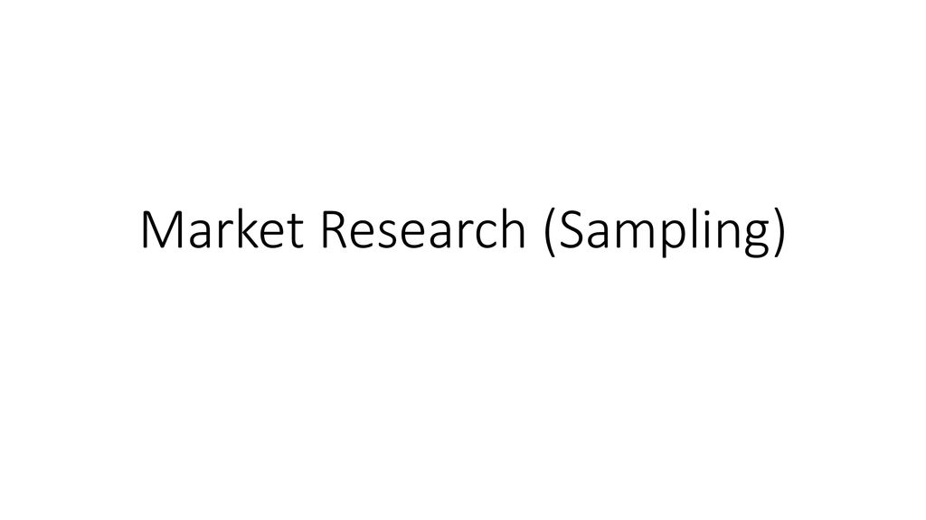 what is market research sampling