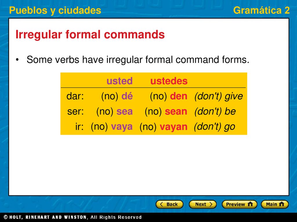 Irregular formal commands ppt download