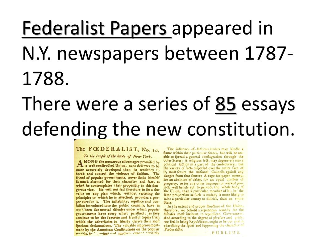 the federalist was a series of essays defending the