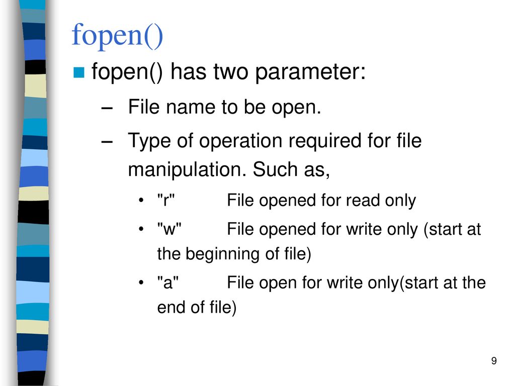 File Manipulation Knowledge Understand the concept of file input and ...
