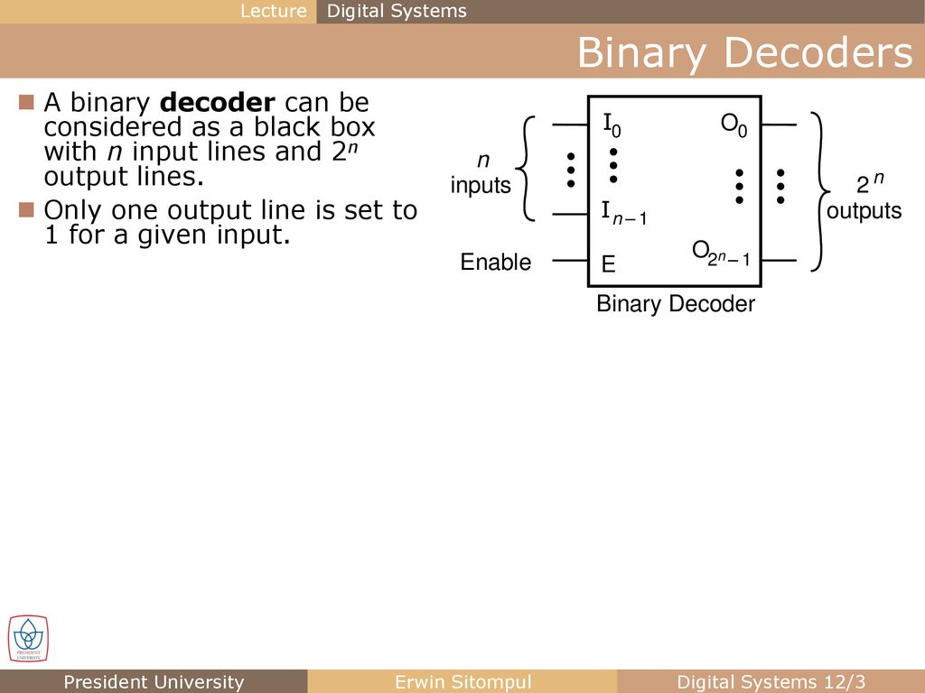 Digital Systems Section 17 Decoders and Encoders. - ppt download