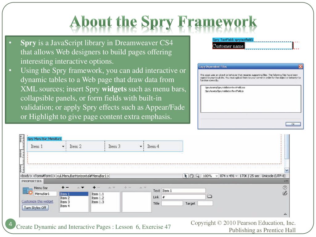 Exercise 47 - Skills Use the Spry framework to add interesting ...