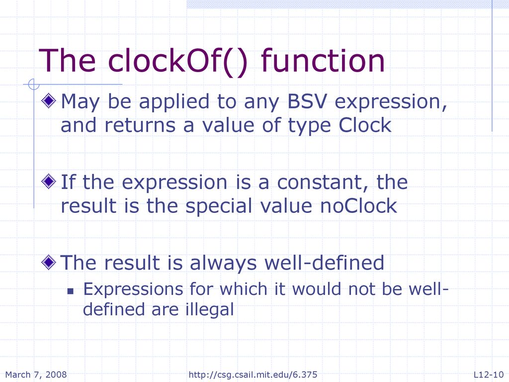 The clockOf() function