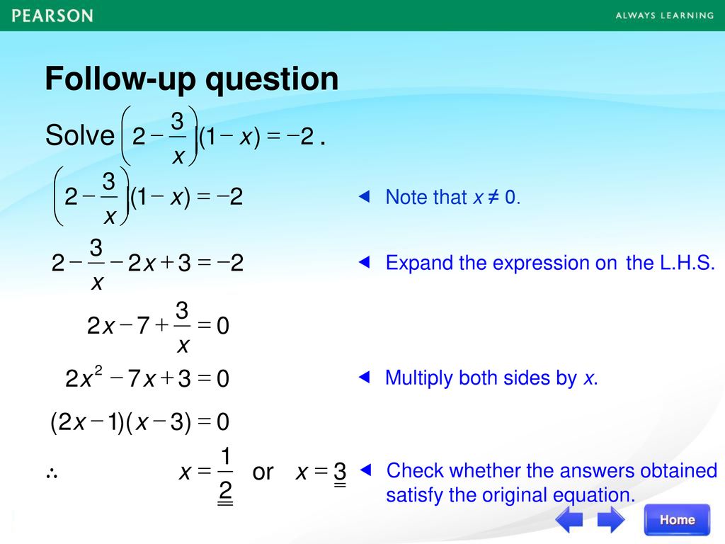 Equations Reducible To Quadratic Equations Ppt Download