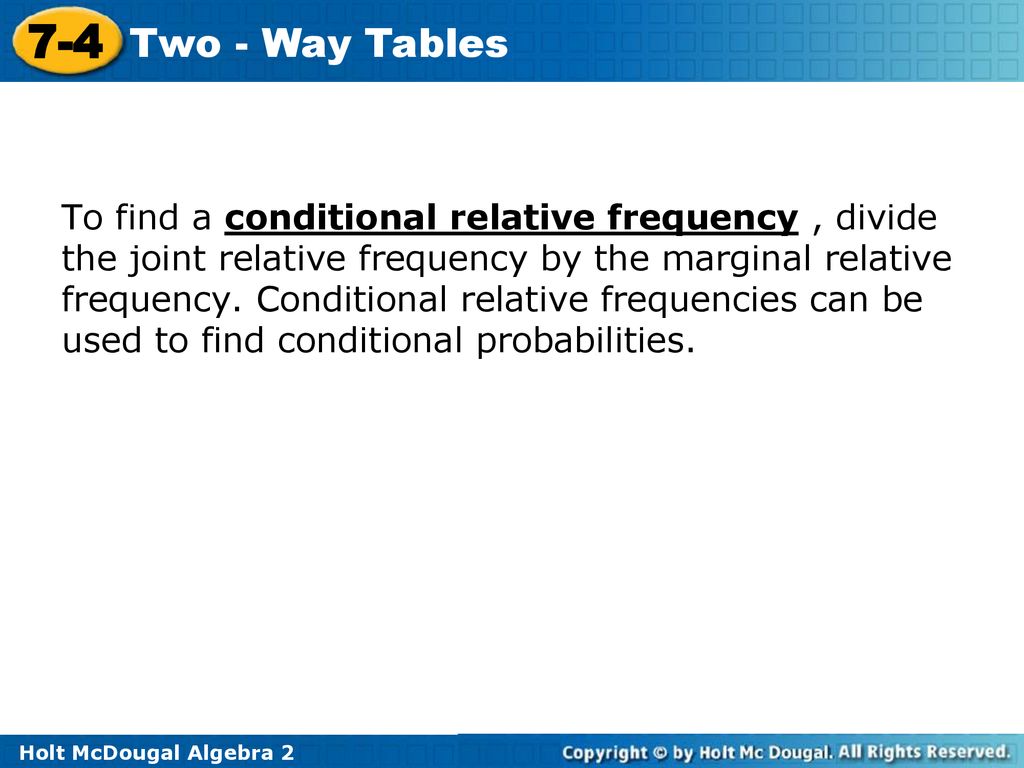 Objectives vocabulary joint relative frequency ppt download