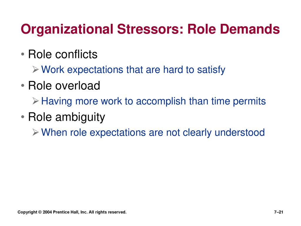 Organizational Stressors: Role Demands