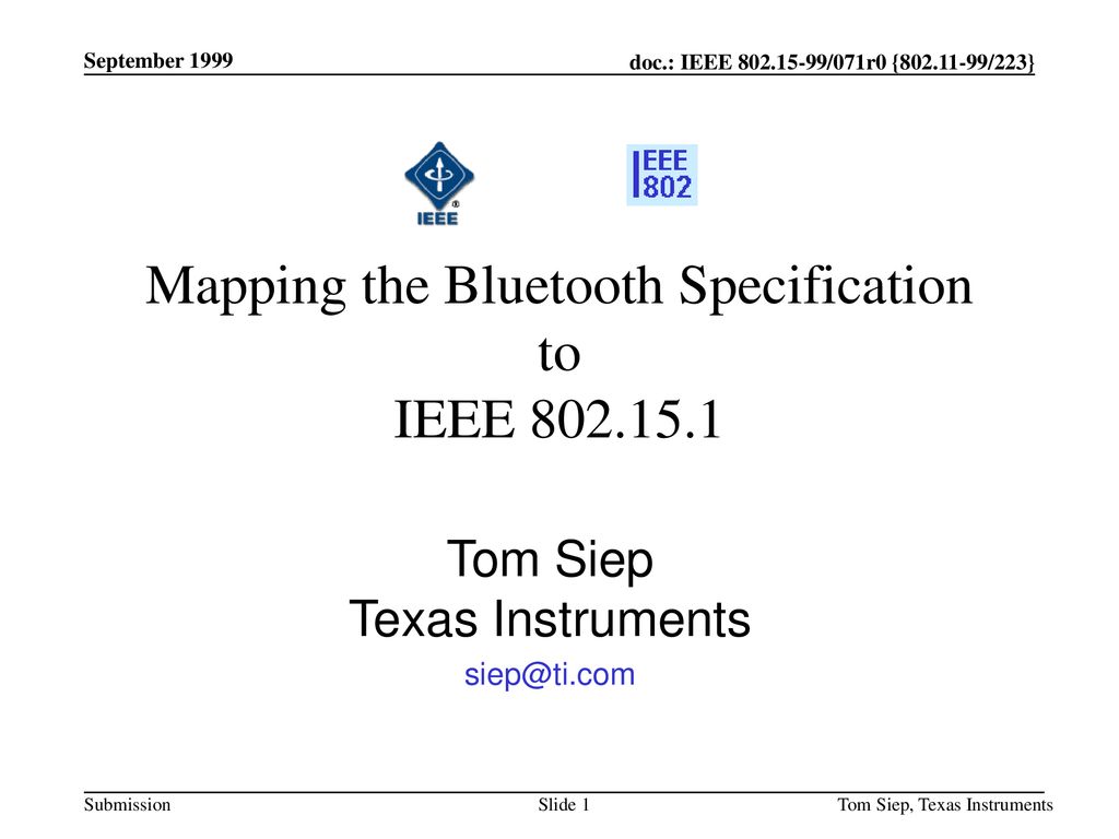 Mapping the Bluetooth Specification to IEEE