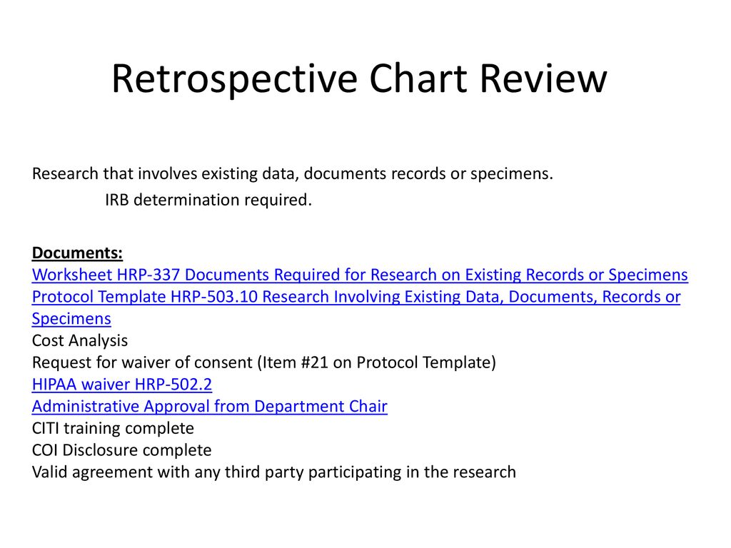 Retrospective Chart Review