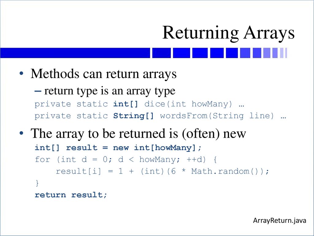 Arrays and Methods. - ppt download