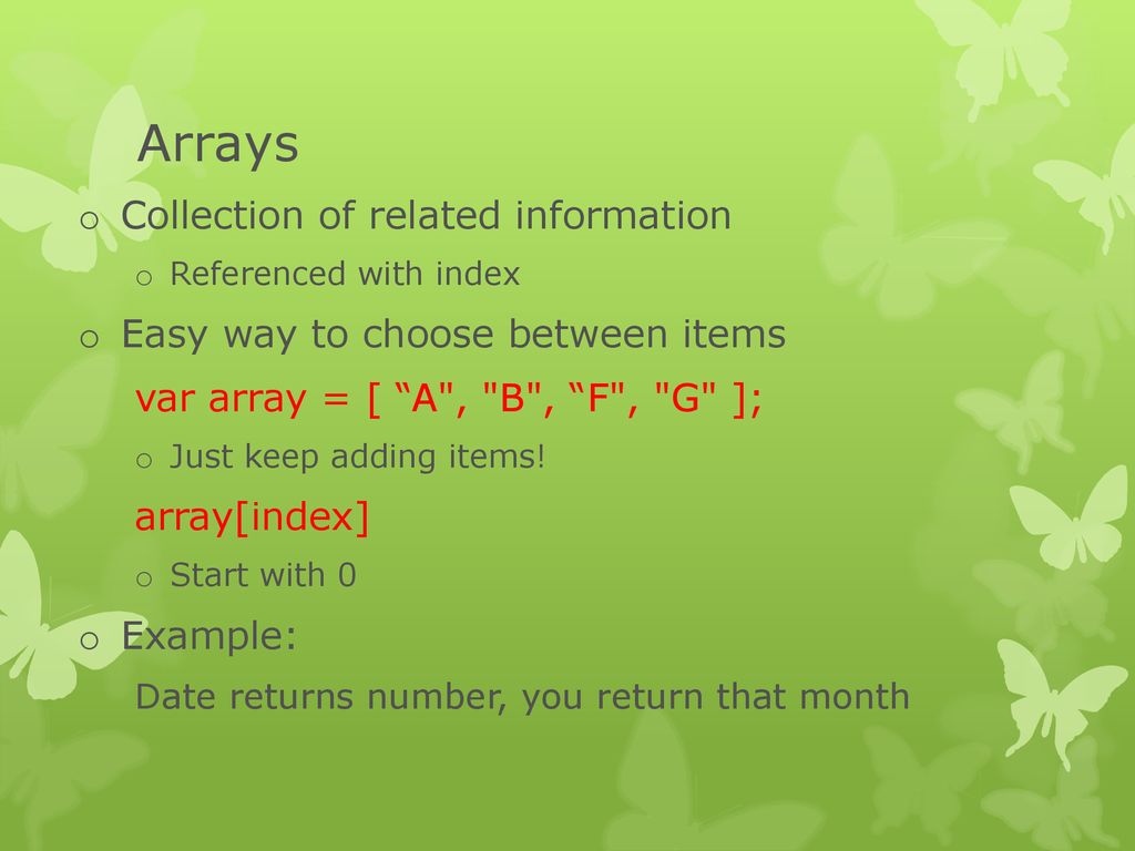 JavaScript onLoad arrays - ppt download